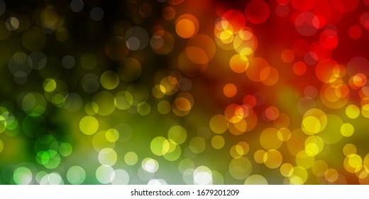 Light Blue, Green vector pattern with spheres. Abstract colorful disks on simple gradient background. Pattern for websites.