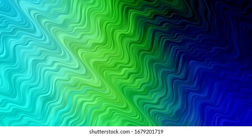 Light Blue, Green vector pattern with lines. Abstract illustration with bandy gradient lines. Pattern for ads, commercials.