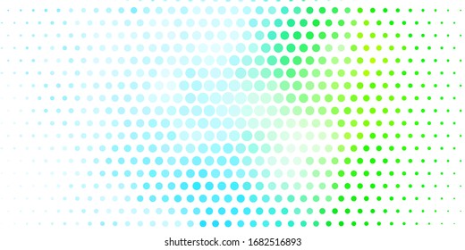 Light Blue, Green vector pattern with spheres. Abstract illustration with colorful spots in nature style. Pattern for websites.