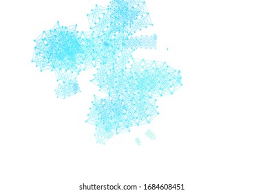 Light Blue, Green vector pattern with artificial intelligence network. Colorful design in simple style with AI links. Pattern for  poster, banner of technology.