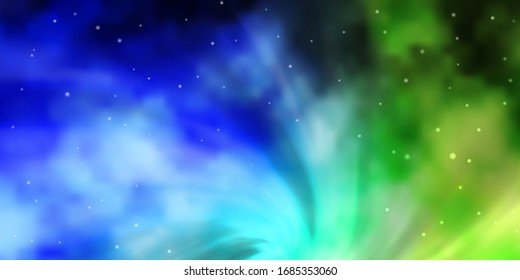 Light Blue, Green vector pattern with abstract stars. Decorative illustration with stars on abstract template. Best design for your ad, poster, banner.