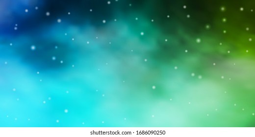 Light Blue, Green vector pattern with abstract stars. Blur decorative design in simple style with stars. Best design for your ad, poster, banner.