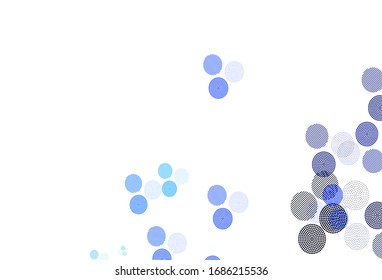 Light Blue, Green vector pattern with spheres. Blurred decorative design in abstract style with bubbles. Pattern for futuristic ad, booklets.