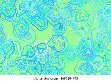 Light Blue, Green vector pattern with bent lines. An elegant bright illustration with gradient. A completely new template for your design.