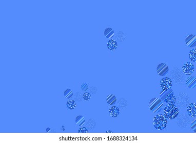 Light Blue, Green vector pattern with spheres. Blurred decorative design in abstract style with bubbles. Pattern for futuristic ad, booklets.