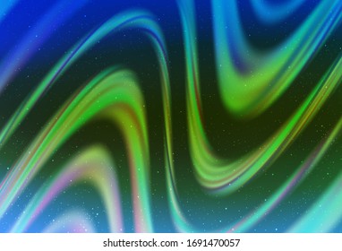 Light Blue, Green vector pattern with night sky stars. Shining illustration with sky stars on abstract template. Pattern for astrology websites.