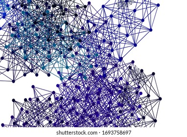 Light Blue, Green vector pattern with artificial intelligence network. Shining colorful illustration with real structure of AI. Pattern for  poster, banner of technology.