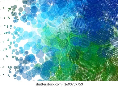 Light Blue, Green vector pattern with spheres. Modern abstract illustration with colorful water drops. Pattern for textures of wallpapers.