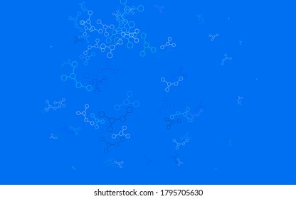 Light Blue, Green vector pattern with artificial intelligence network. Shining illustration with AI shapes on abstract template. Design for depiction of cyber innovations.