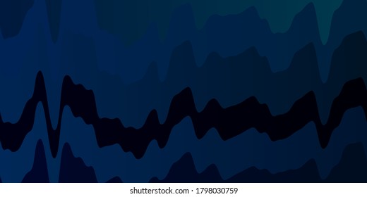 Light Blue, Green vector pattern with wry lines. Colorful geometric sample with gradient curves.  Pattern for websites, landing pages.