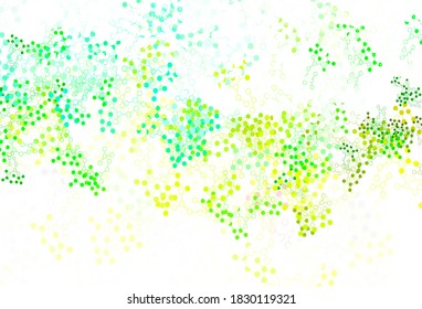 Light Blue, Green vector pattern with artificial intelligence network. Shining colorful illustration with real structure of AI. Pattern for science, futuristic designs.