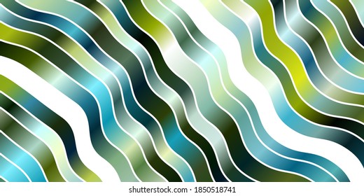 Light Blue, Green vector pattern with curved lines. Colorful illustration in circular style with lines. Best design for your posters, banners.