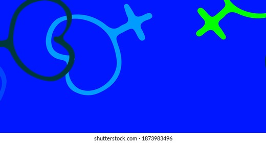 Light Blue, Green vector pattern with feminism gender sing elements. Colorful illustration with gradient feminism shapes. Design for International Women’s Day.