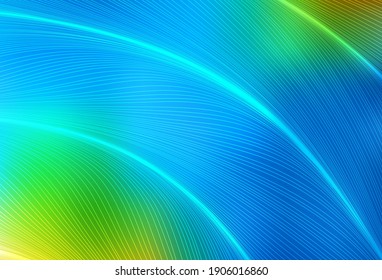 Light Blue, Green vector pattern with curved lines. A completely new colorful illustration in simple style. Simple template for your design.