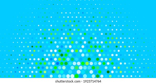 Light Blue, Green vector pattern with spheres. Abstract illustration with colorful spots in nature style. Pattern for websites.