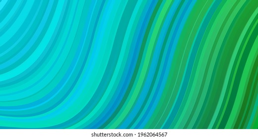 Light Blue, Green vector pattern with wry lines. Brand new colorful illustration with bent lines. Pattern for websites, landing pages.