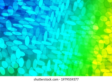 Light Blue, Green vector pattern with spheres. Blurred decorative design in abstract style with bubbles. Pattern for ads, leaflets.