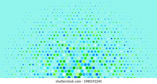 Light Blue, Green vector pattern with spheres. Colorful illustration with gradient dots in nature style. New template for a brand book.