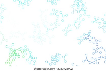 Light Blue, Green vector pattern with artificial intelligence network. Colorful design in simple style with AI links. Template for ads of intellect, innovations.