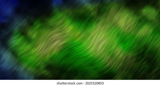 Light Blue, Green vector pattern with wry lines. Colorful geometric sample with gradient curves.  Template for your UI design.