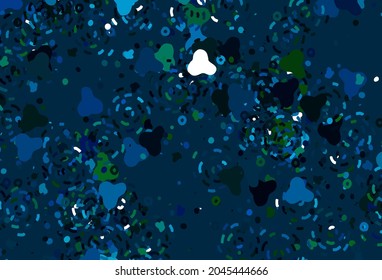 Light Blue, Green vector pattern with random forms. Colorful chaotic forms with gradient in modern style. Modern design for your business card.