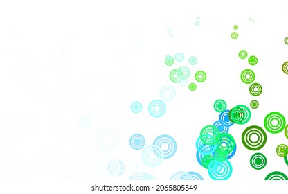 Light Blue, Green vector pattern with spheres. Beautiful colored illustration with blurred circles in nature style. Pattern for ads, leaflets.