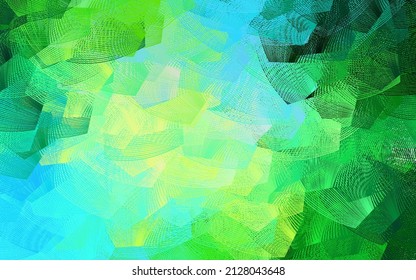 Light Blue, Green vector pattern with wry lines. Shining colorful illustration in simple curve style. Elegant pattern for a brand book.