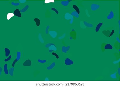Light Blue, Green vector pattern with chaotic shapes. Illustration with colorful gradient shapes in abstract style. Modern design for your business card.