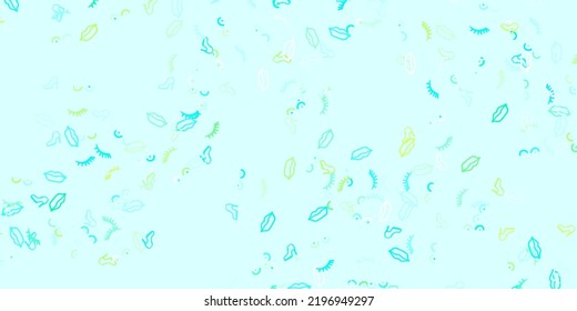 Light Blue, Green vector pattern with feminism elements. Colorful illustration with gradient feminism shapes. Elegant design for wallpapers.