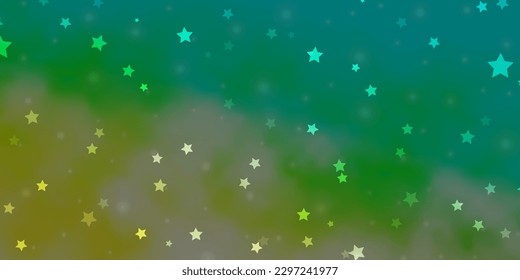 Light Blue, Green vector pattern with abstract stars. Decorative illustration with stars on abstract template. Design for your business promotion.