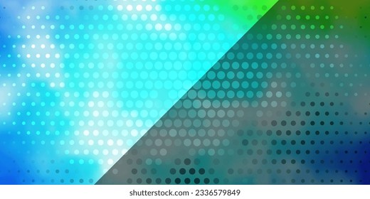 Light Blue, Green vector pattern with circles. Abstract decorative design in gradient style with bubbles. Pattern for wallpapers, curtains.