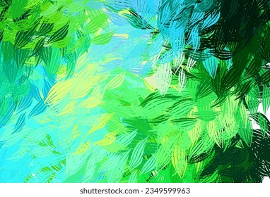Light Blue, Green vector pattern with random forms. Colorful chaotic forms with gradient in modern style. Elegant design for wallpapers.