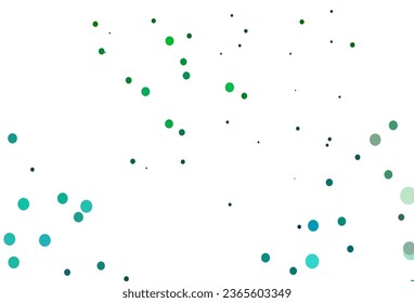 Light Blue, Green vector pattern with spheres. Beautiful colored illustration with blurred circles in nature style. Template for your brand book.