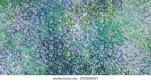 Light blue, green vector pattern with curved lines. Colorful illustration, which consists of curves. Pattern for commercials, ads.