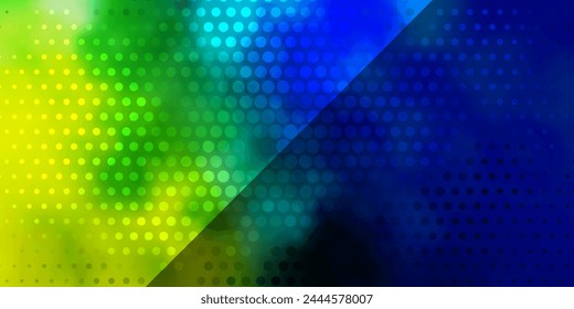 Light Blue, Green vector pattern with circles. Abstract decorative design in gradient style with bubbles. New template for your brand book.