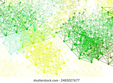 Light Blue, Green vector pattern with artificial intelligence network. Shining illustration with AI shapes on abstract template. Smart design for promotion of bid data.