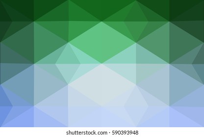 Light Blue, Green vector Pattern.  triangular template. Geometric sample. Repeating routine with triangle shapes. New texture for your design. Pattern can be used for background.
