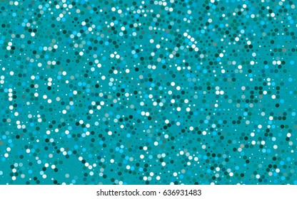 Light Blue, Green vector pattern with colored spheres. Geometric sample of repeating circles on white background in halftone style.