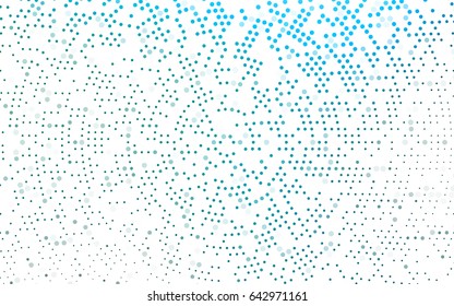 Light Blue, Green vector pattern with colored spheres. Geometric sample of repeating circles on white background in halftone style.