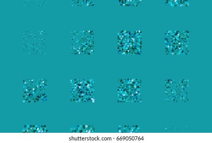 Light Blue, Green vector pattern. Hexagonal template. Geometric sample. Repeating hexagon shapes. Brand-New texture for your design. Pattern can be used for background