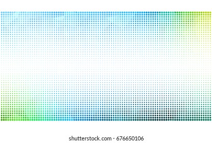 Light Blue, Green vector pattern with colored spheres. Geometric sample of repeating circles on white background in halftone style.