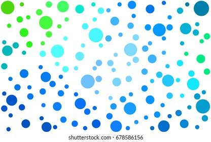 Light Blue, Green vector pattern of geometric circle shapes. Colorful mosaic banner. Geometric background with colored disks.