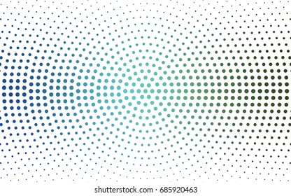 Light Blue, Green vector pattern of geometric circle shapes. Colorful mosaic banner. Geometric background with colored disks.