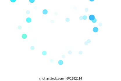 Light Blue, Green vector pattern with colored spheres. Geometric sample of repeating circles on white background in halftone style.