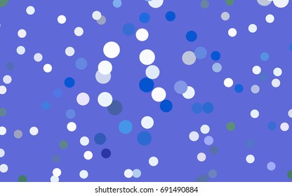 Light Blue, Green vector pattern with colored spheres. Geometric sample of repeating circles on white background in halftone style.