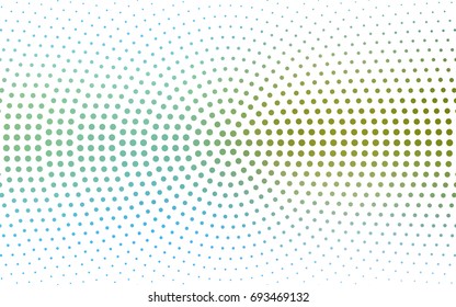 Light Blue, Green vector pattern of geometric circle shapes. Colorful mosaic banner. Geometric background with colored disks.