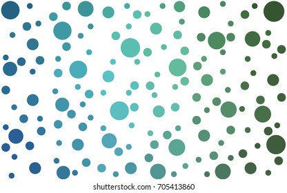 Light Blue, Green vector pattern of geometric circle shapes. Colorful mosaic banner. Geometric background with colored disks.