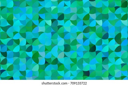 Light Blue, Green vector pattern of geometric circles, shapes. Colorful mosaic banner. Geometric background with colored disks.
