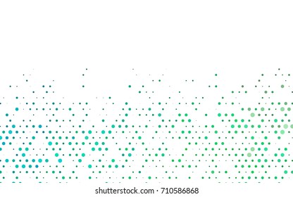 Light Blue, Green vector pattern with colored spheres. Geometric sample of repeating circles on white background in halftone style.