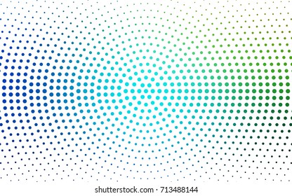 Light Blue, Green vector pattern of geometric circle shapes. Colorful mosaic banner. Geometric background with colored disks.